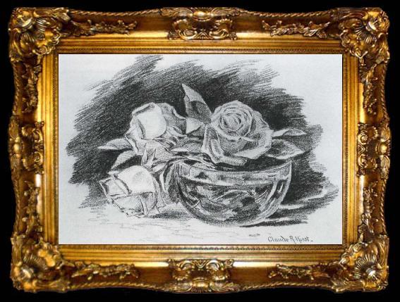 framed  Hirst, Claude Raguet Roses in a Bowl, ta009-2